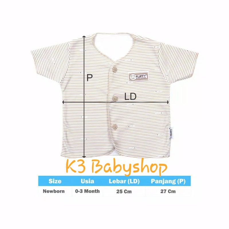 NB Baju Pendek Neci Fluffy newborn Pink putih white baju bayi SNI baju rumah piyama anak