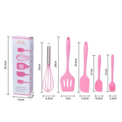 NSR Spatula Sutil Silikon Set Isi 5 Sodet Kocokan Kuas Silikon Tahan Panas