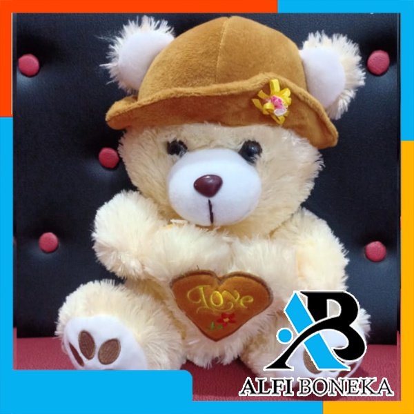 Best Seller Boneka Topi lucu murah  Boneka Teddy Bear Love Topi berkualitas  kado ulang tahun