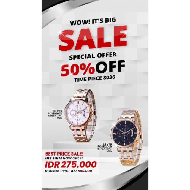 JIMSHONEY TIMEPIECE 8036 /JT8036 /JAM TANGAN COWOK