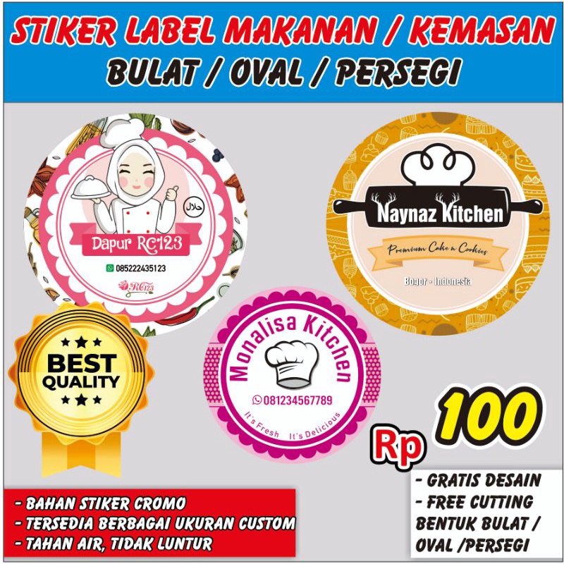 CETAK STIKER / LOGO MAKANAN/LABEL MAKANAN/DESAIN LOGO
