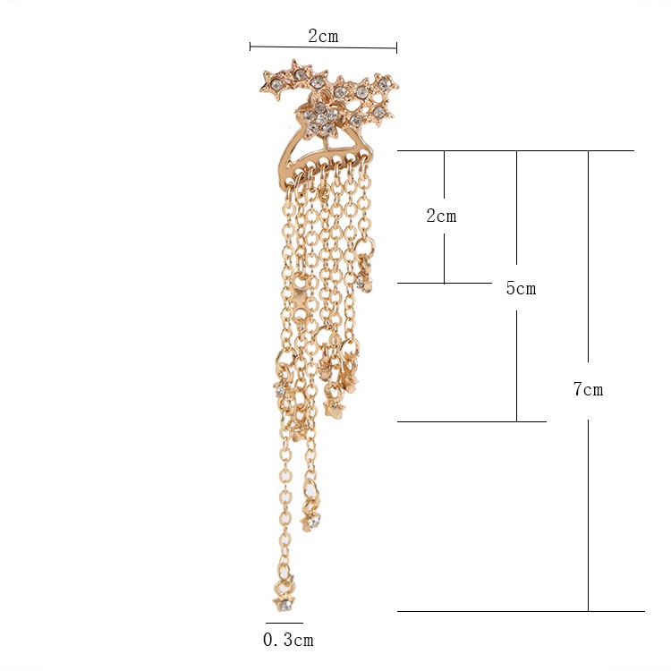 Panjang fashion Eropa dan Amerika ornamen bersinar XINGX rumbai belakang memakai anting-anting untuk