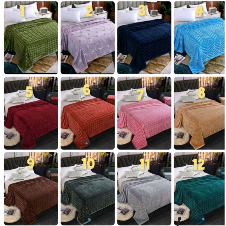 SRH indonesia selimut polos 3D tebal lembut dan hangat selimut Polos ukuran 180x200