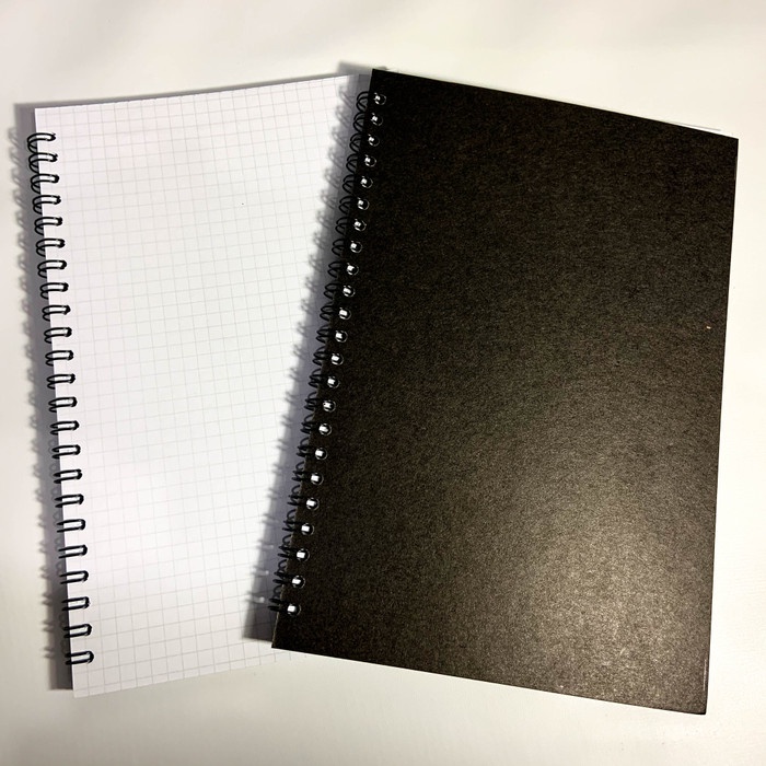 

[RESTOCK] [Tulis.Id] Simple Basic Charcoal Black Spiral Notebook Grid Dot Ruled - Grid Kotak