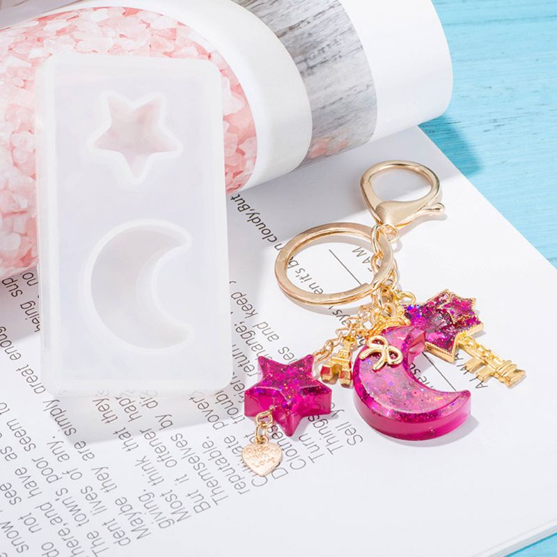 SIY  3 Pcs Star Moon Cat Footprint Love Heart Jewelry Silicone Mold Resin Epoxy DIY Mobile Phone Decoration Jewelry Tools