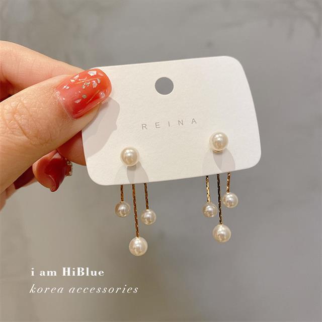 Korea 22 baru pearl gantung di belakang telinga stud anting-anting perempuan rumbai in minat khusus