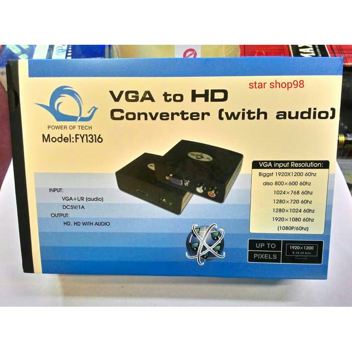 "vga to hdmi hd hdtv video converter"
