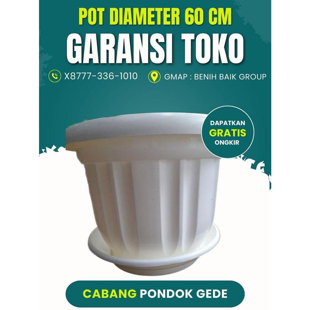 Pot Besar Putih 60 cm Tabulampot Pondok Gede