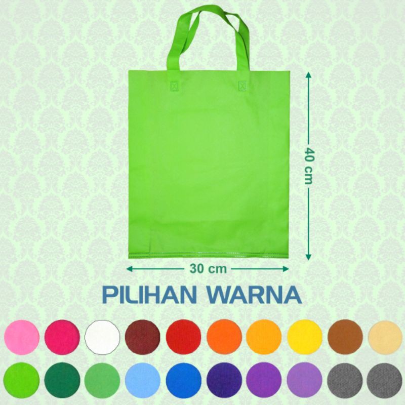 30x40 Tas kain Tas spunbond Goodie bag HLS lipat samping 30x40 Tas kain Tas spunbond Goodie bag HLS lipat samping