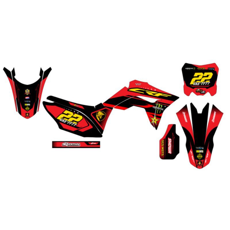 Decal Sticker - Dekal Stiker CRF 150 L HONDA CRF Full body warna merah hitam