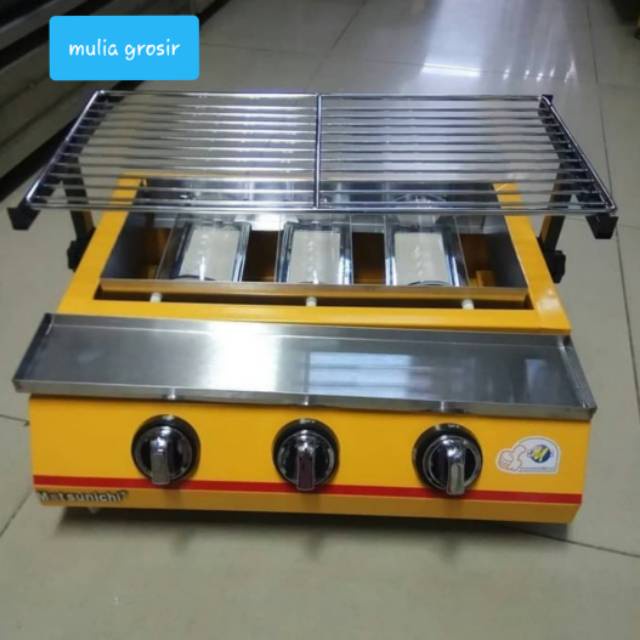 NIKO kompor Grill 3 Tungku NK GR 3 Bakar Sosis 3 Tungku NK