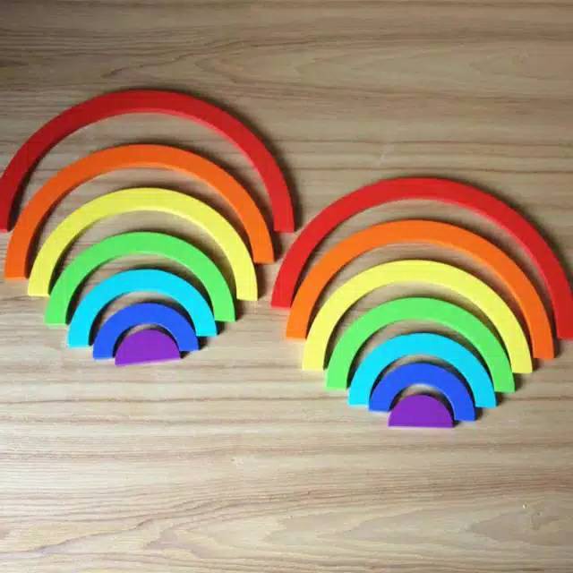 MAINAN RAINBOW BLOCKS/ MAINAN EDUKASI ANAK/MAINAN MONTESSORI FULL RAINBOW