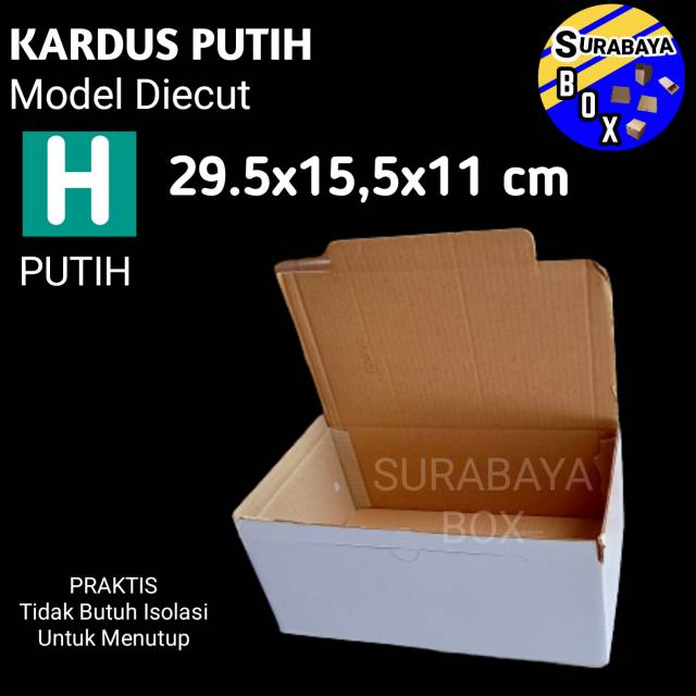 

KARDUS H PUTIH 29.5x15.5x11cm BOX DUS KARTON BOX KOTAK SEPATU PACKING