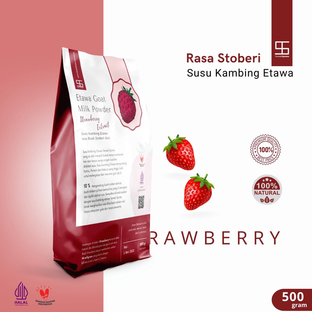 500GR Susu Kambing Etawa Varian Rasa Coklat Vanilla Strawberrry Madu Kurma Cokelat Manis Stoberi Vanila 100% Original