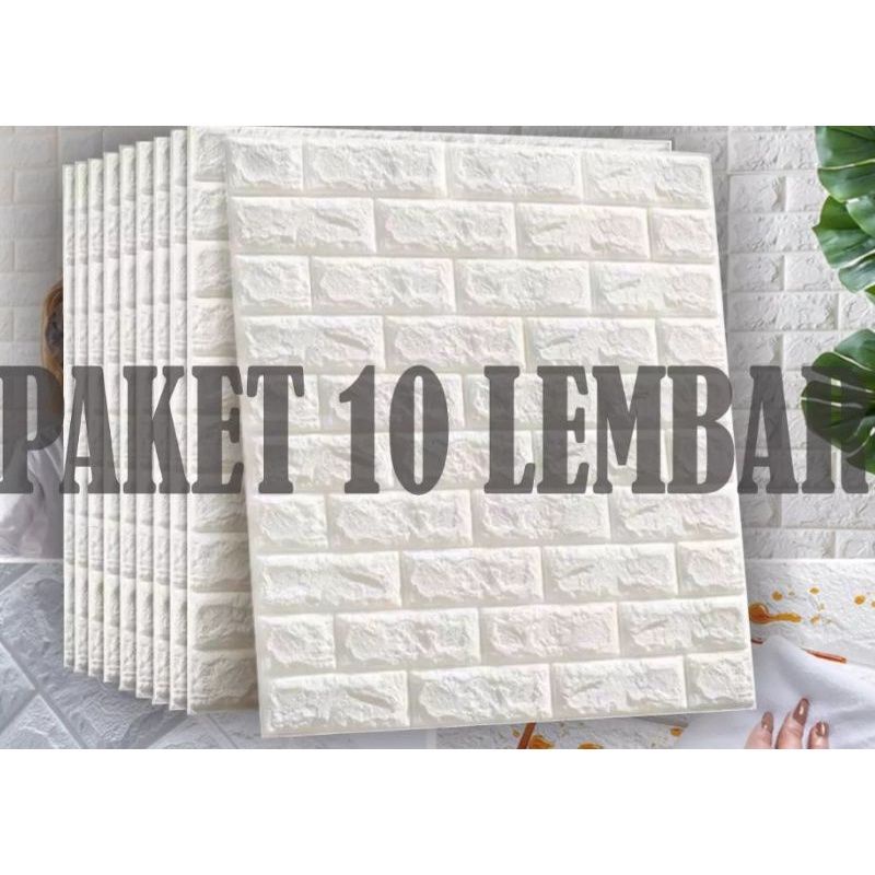 PAKET 10 LEMBAR Wallpaper Dinding 3D Embossed / WallSticker 3D Termurah