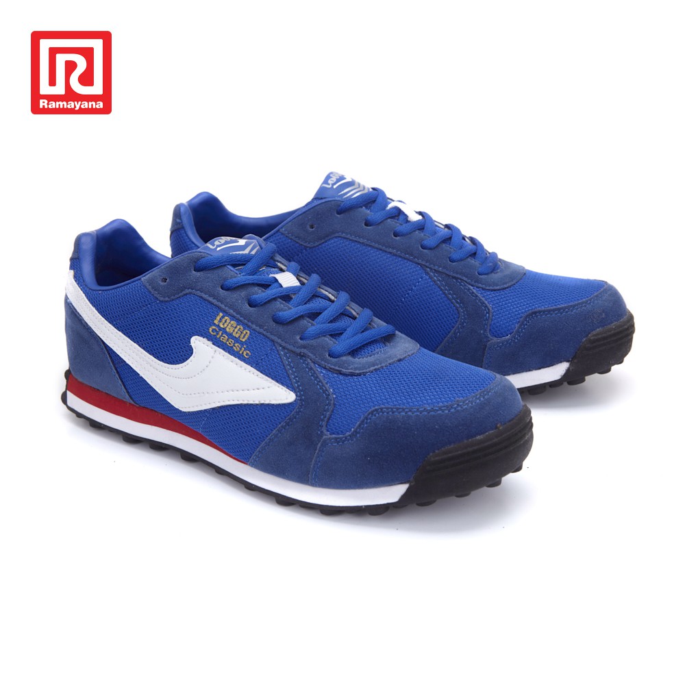  Ramayana  Loggo Sepatu  pria  Genuin Classic Biru Tua 