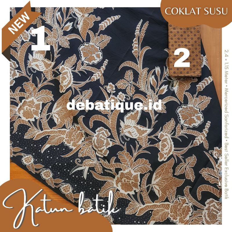 Kain Katun Batik Solo Premium Coklat Susu