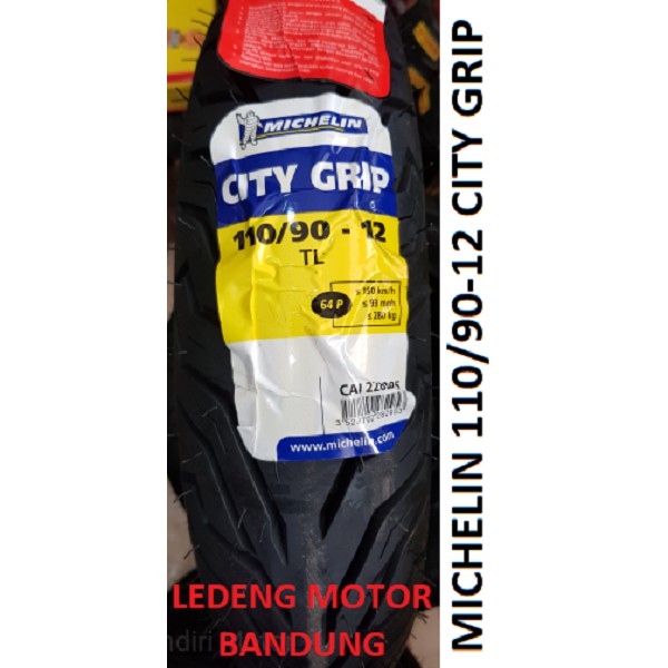Michelin 110/90-12 City Grip Ban Tubeless Motor Vespa Baru New Scoopy