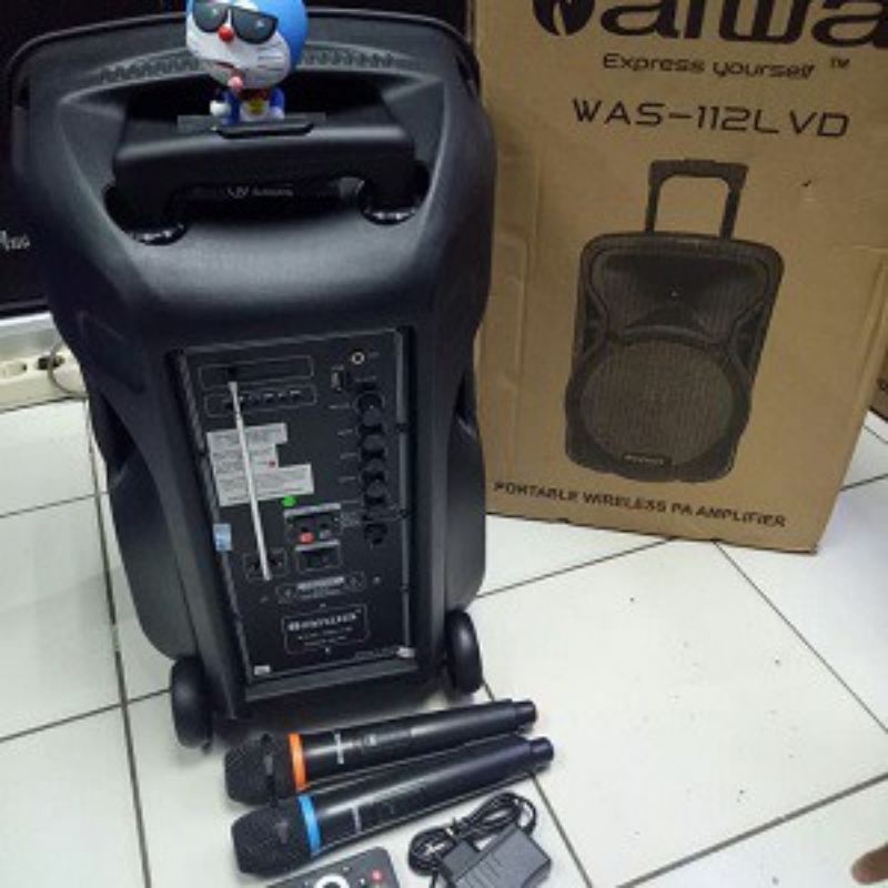 Speaker Portable Amplifier Wireless N Aiwa WAS 112 LVD Bluetooth 12 in Original