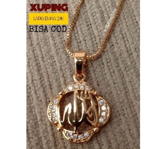 PERHIASAN KALUNG XUPING LAPIS EMAS 24K LAFADZ LIONTIN KALUNG LAPIS EMAS LAFADZ