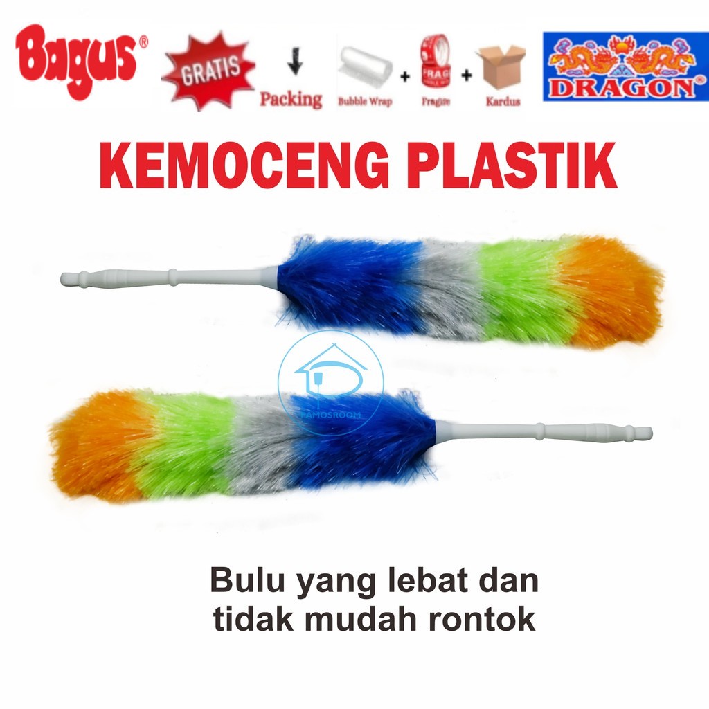 Kemoceng plastik / kemoceng rapia / kemoceng warna pelangi sintetis