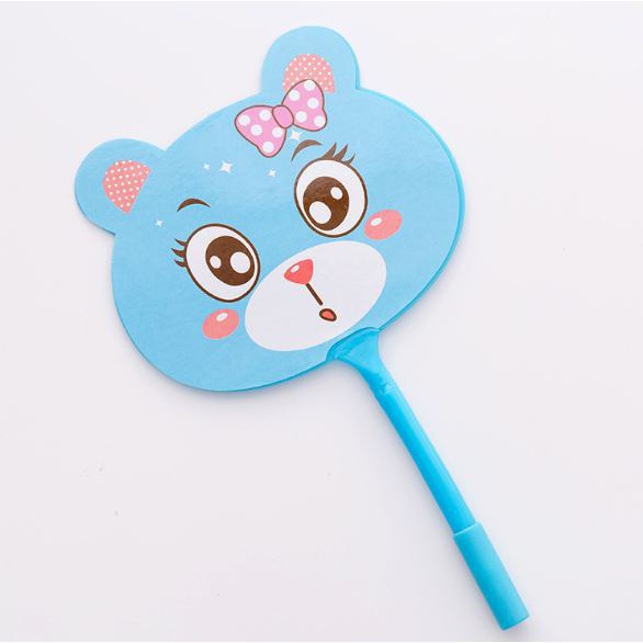 Pulpen Pena Kipas Karakter Kucing / Pena Kipas Lucu Unik Import / TS-76-Biru