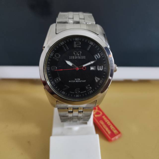 Jam Tangan Cowok Mirage Original Stainless Steel Tanggal Aktif Model Classic( Abadi)