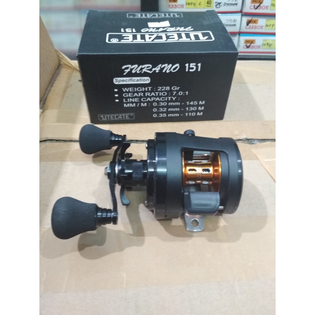 Reel Pancing OH Over Head Utecate Furano 151 14+1 BB Hitam Omah Pancing Shop