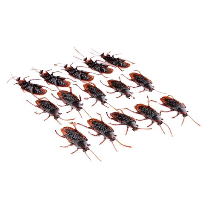 {LUCKID}10Pcs/lot simulation fake rubber cockroach funny toy special lifelike model