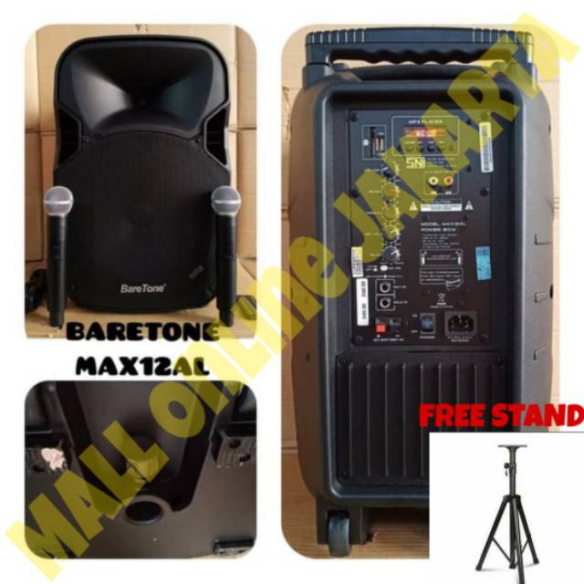 Paket audio sound system baretone 12 inch dan mixer