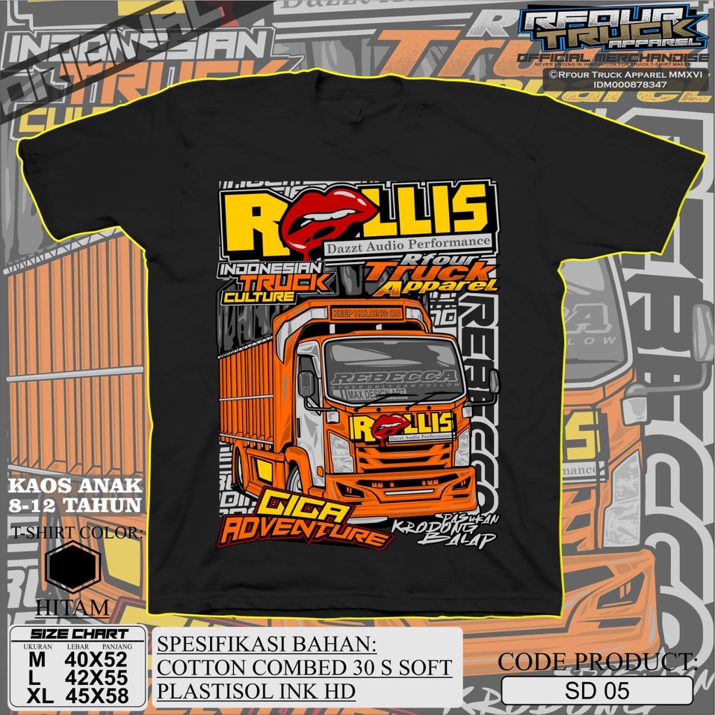 KAOS TRUK OLENG ANAK GIGA ROLLIS USIA 7 TAHUN