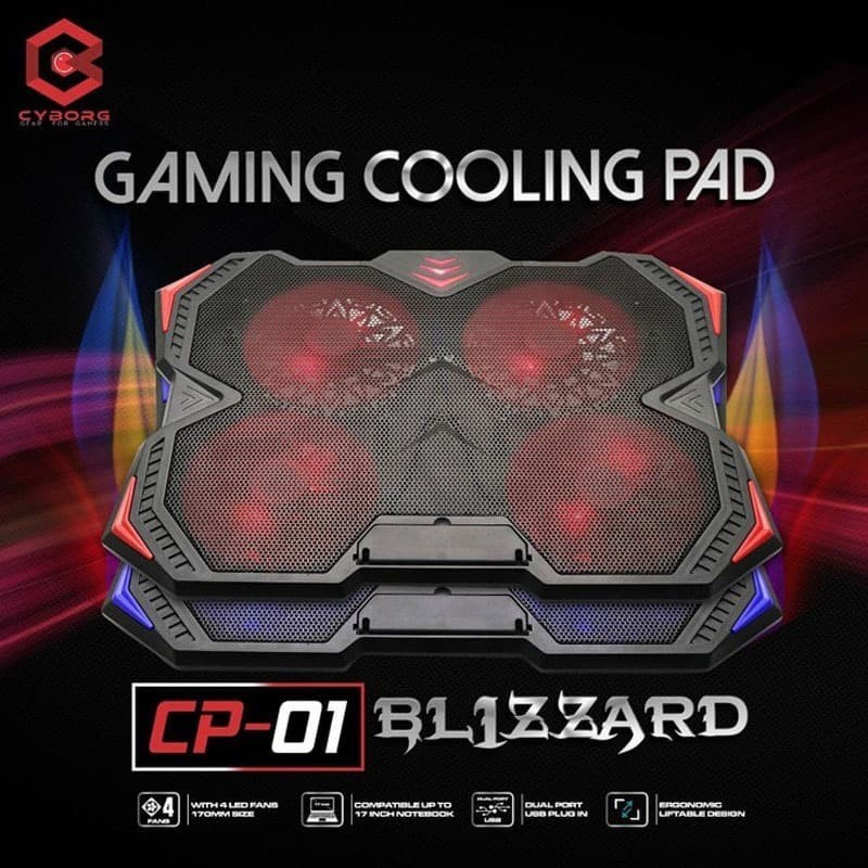 Cyborg Cooling Pad Blizzard CP-01 Silent - Pendingin Laptop