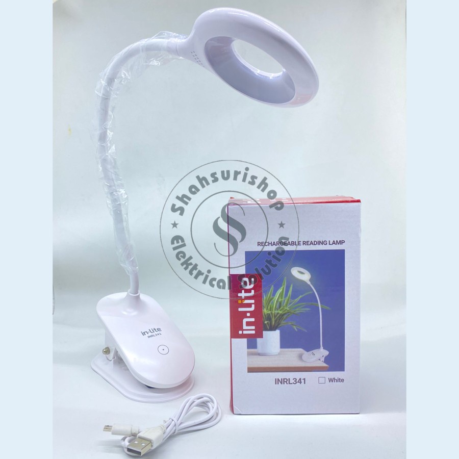 LAMPU BELAJAR JEPIT LED DESK READING LAMP IN LITE INRL341 RECHARGEABLE