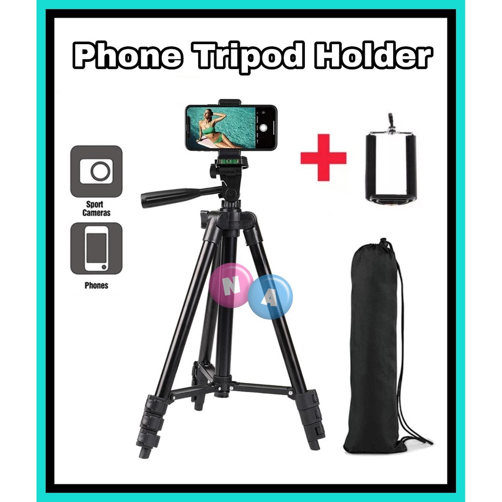 Tripod Hp - Smartphone Tripod Holder 1 Meter Aluminium Hitam 312