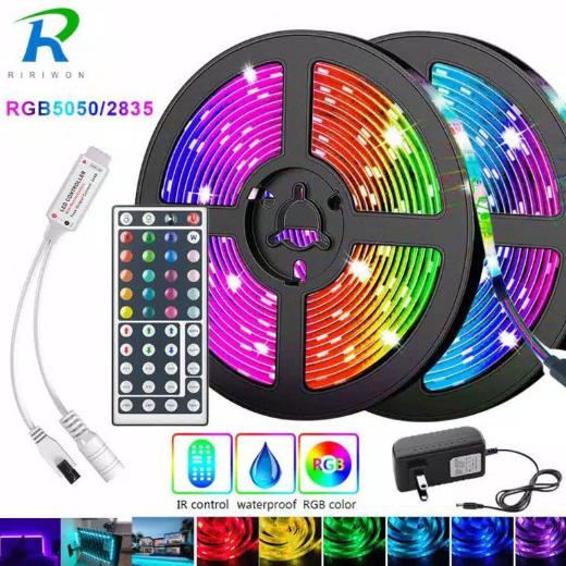 LED STRIP LIGHT 5050 RGB SMD 2835 FLEKSIBEL 5M 10M 15M DENGAN REMOTE