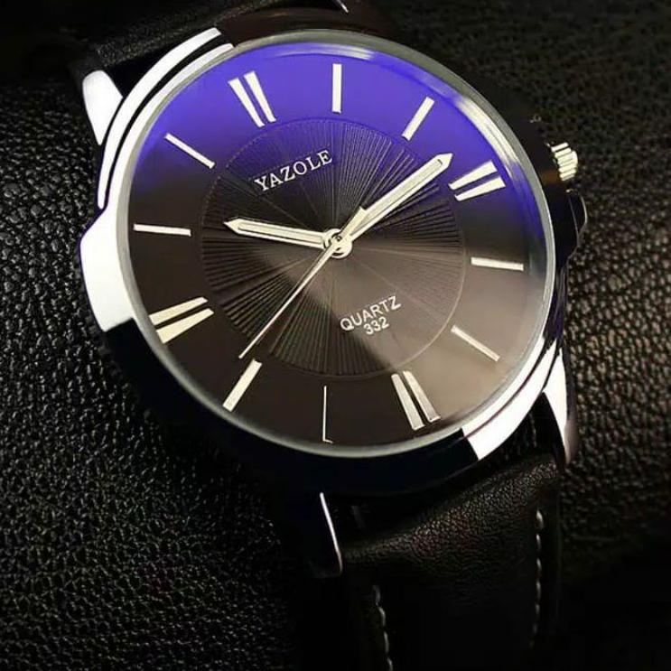 10.10 STOK READY Jam Tangan Pria Yazole 332 Fashion Casual Business Men Leather Analog Watch / FREE