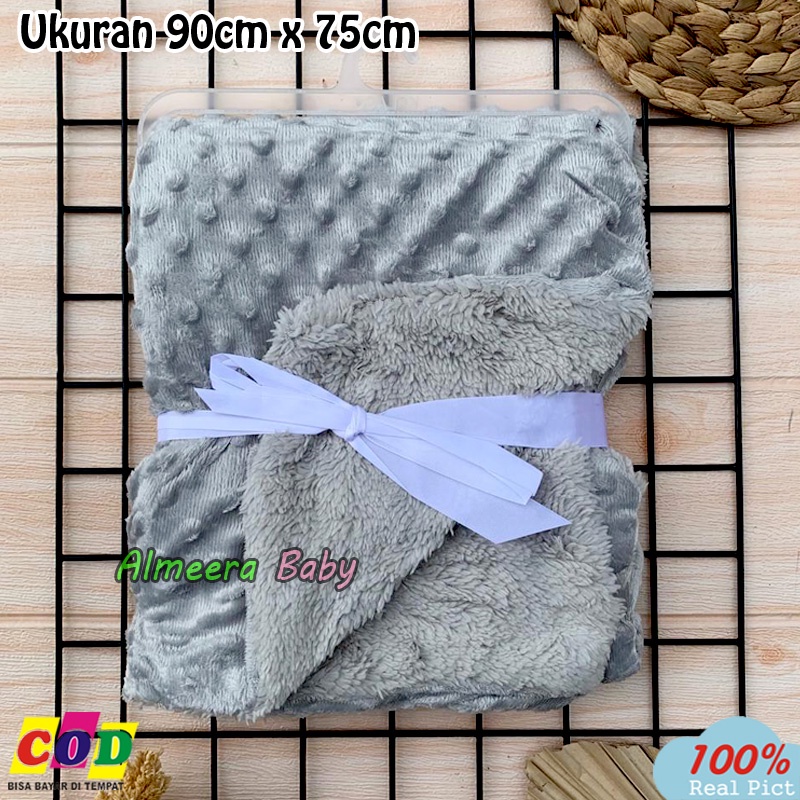 Selimut Bayi Tebal Selimut Bayi Double Fleece Ukuran 90 Cm x 75 Cm Gift Almeera Baby