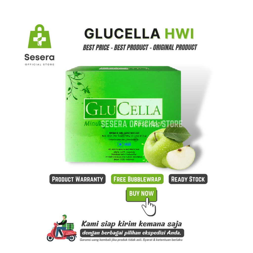 Glucella Minuman Serbuk Kolagen Suplemen Pemutih Kulit Original HWI Isi 15 Sachet