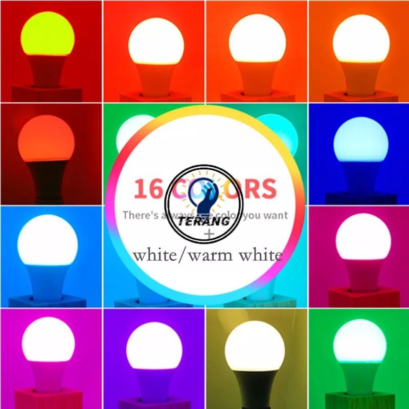 LAMPU BOHLAM 10W LED RGB BERUBAH WARNA REMOTE CONTROL ORIGINAL LAMPU HIAS WARNA WARNI LAMPU KAMAR TIDUR AESTHETIC TUMBLR PLAFON