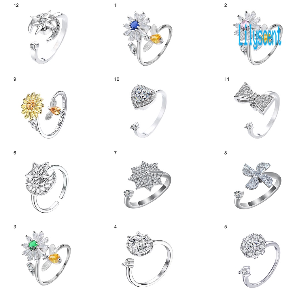 Cincin Model Putar Dapat Disesuaikan Untuk Unisex