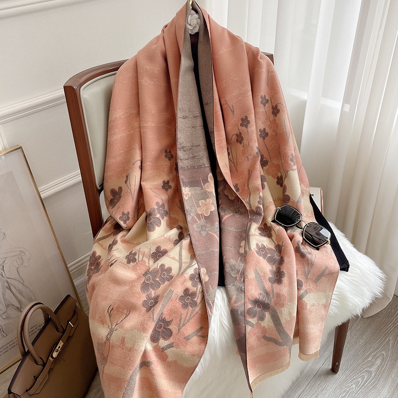 DAISY Syal Scarf Shawl Elegan Motif Import Cashmere