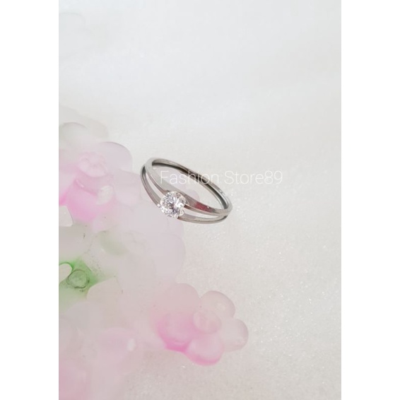 Cincin Titanium Silver Pria Wanita Couple Halal cincin nikah tunangan Antikarat Titanium silver