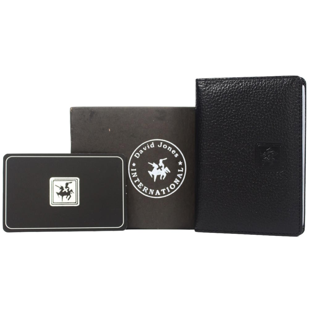 TOKOKOE - Dompet Pria Dompet Kartu Card Holder Bahan Kulit - David Jones CC08 Black