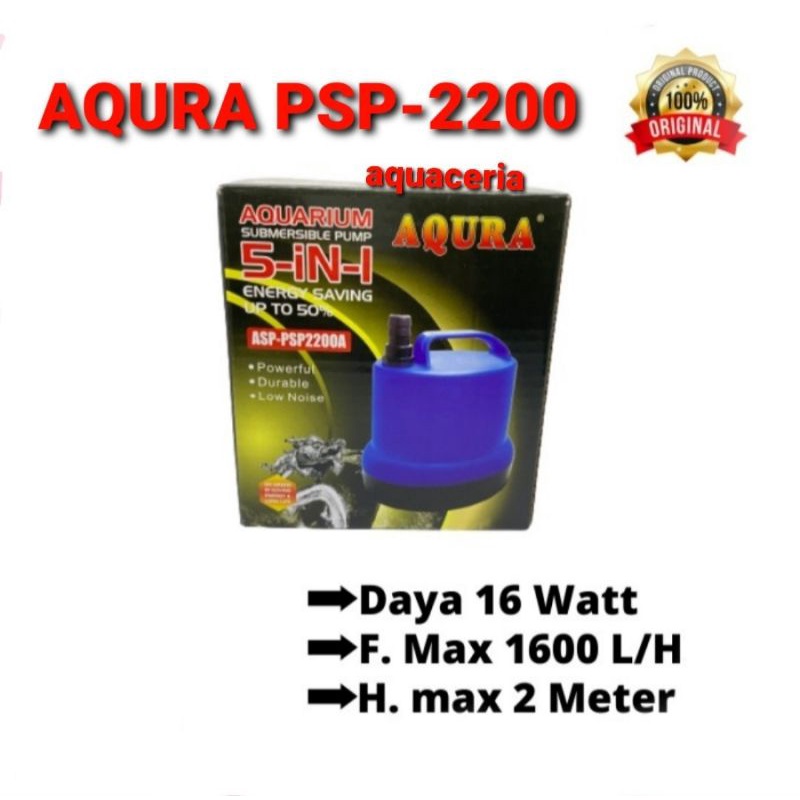 AQURA PSP 2200 POMPA CELUP KOLAM IKAN HIAS POWER HEAD WATER PUMP