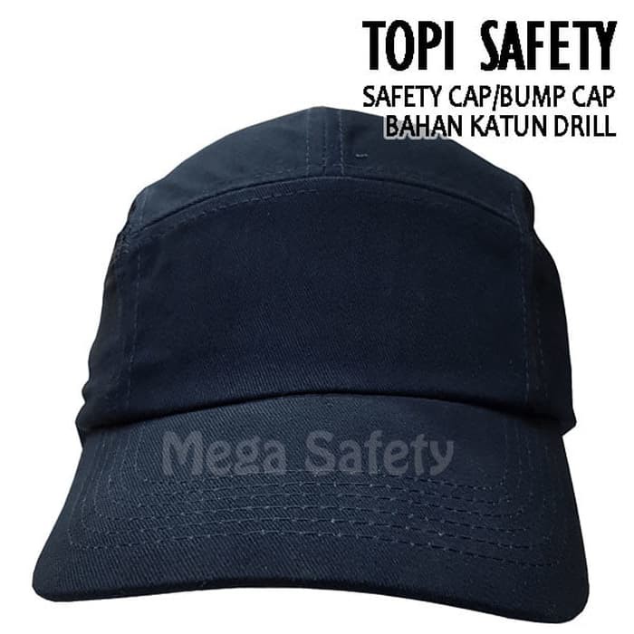 Topi Pria Dewasa Desain Ergonomis Oktagonal Bahan Twill Tenun Adj FG753 Bump Cap Topi Safety