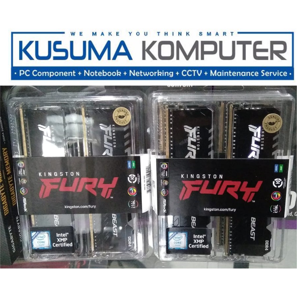 Kingston Fury Beast 16GB (2x8) RGB DDR4 RAM Memory KF432C16BBAK2/16