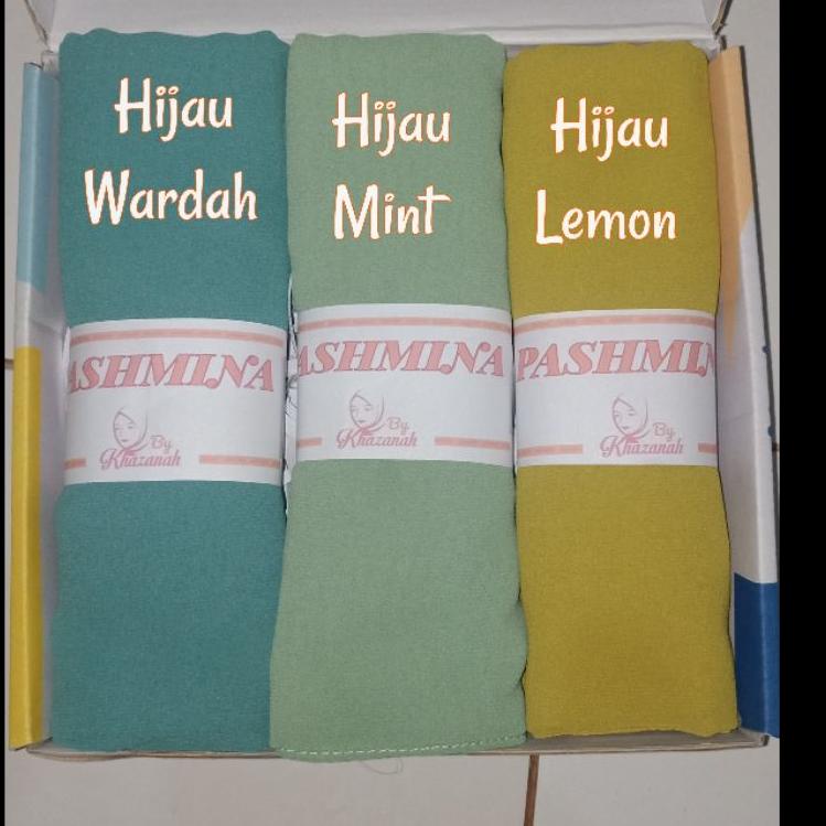 [KODE FDZYL] pashmina ceruty babydoll polos warna hijau mint by khazanah hijab
