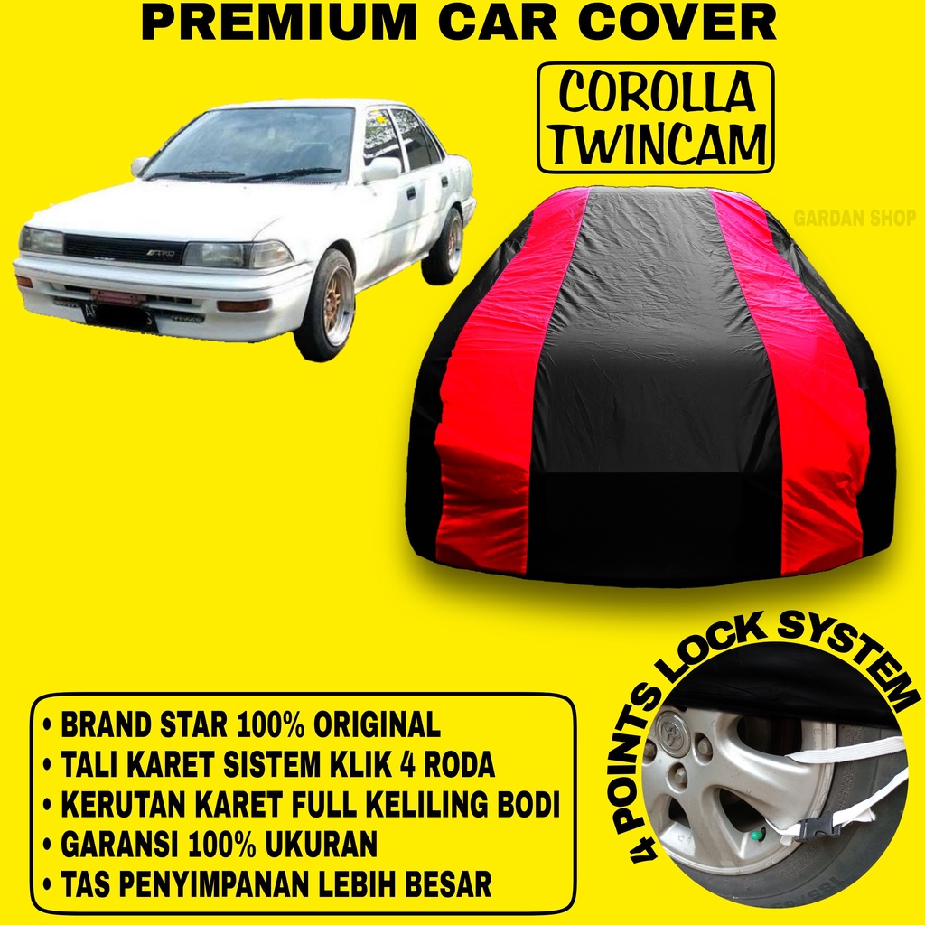 Body Cover COROLLA TWINCAM Sarung MERAH Penutup Pelindung Bodi Mobil Toyota Corolla PREMIUM Cover