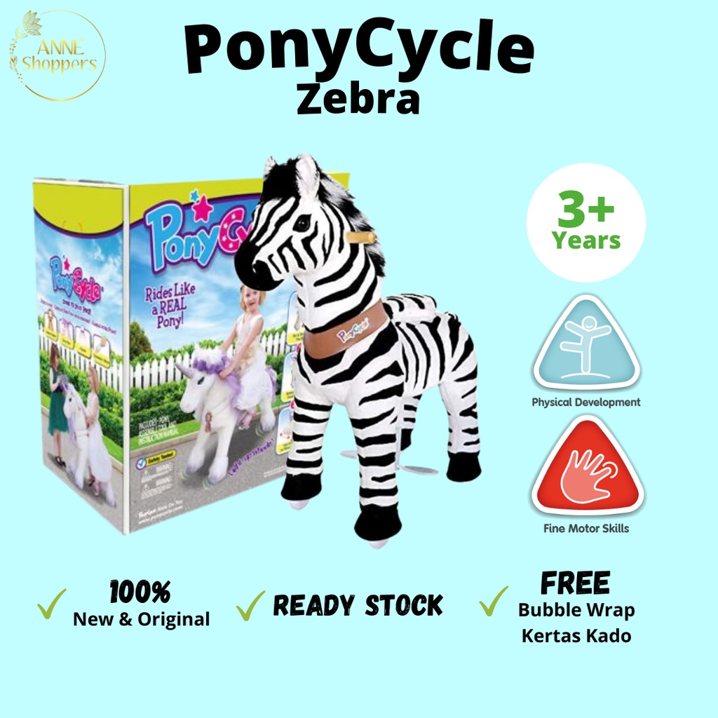 PonyCycle Ride-On Zebra - Mainan Kuda-Kudaan Anak