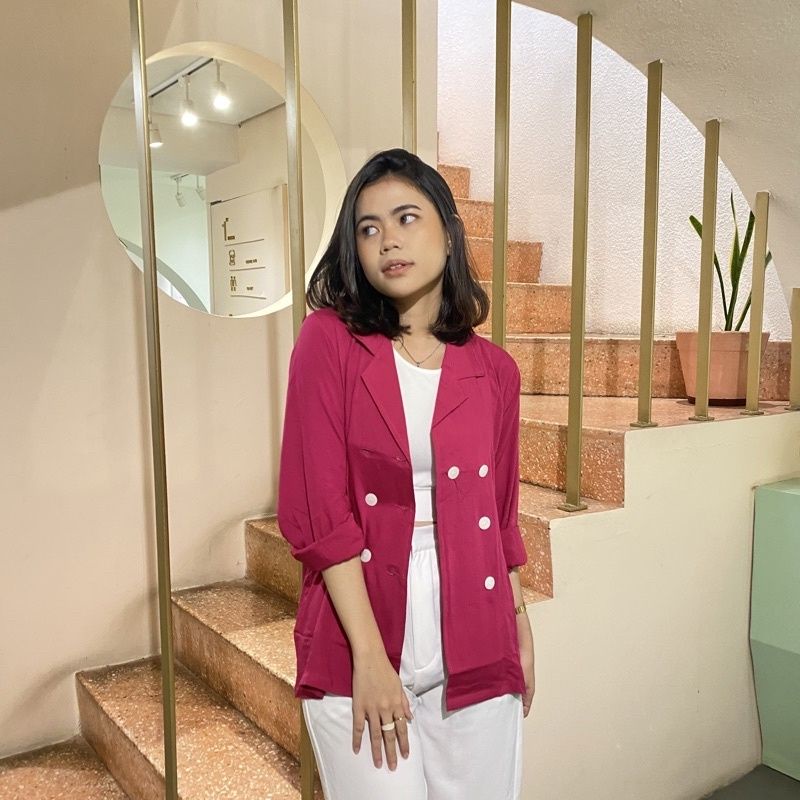 Blazer rayon lengan panjang model longgar